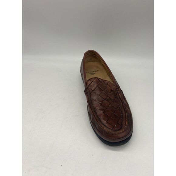 Dockers Brown Men’s Woven Leather Padded Loafers Size 10 - Picture 2 of 9
